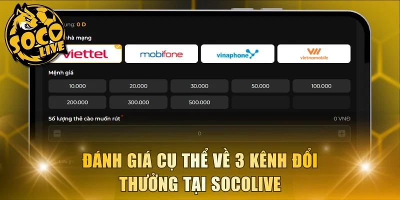 Đánh giá cụ thể về 3 kênh đổi thưởng