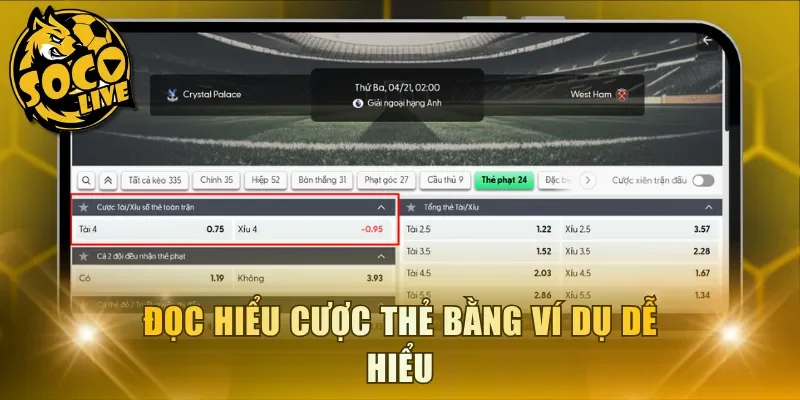 Đọc hiểu cược thẻ phạt bằng ví dụ dễ hiểu