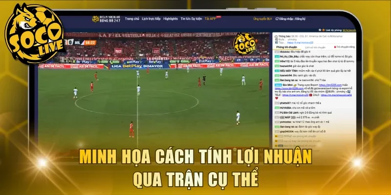 Minh họa cách tính lợi nhuận qua trận cụ thể